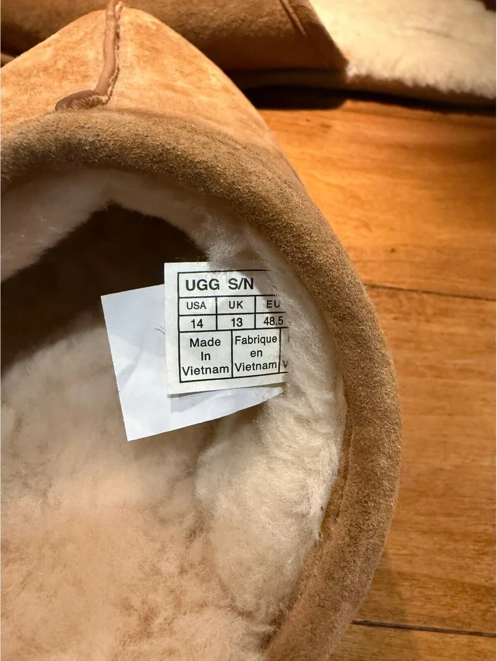 New UGG Men's Classic Suede Shearling Slippers Chestnut Men's Size 14